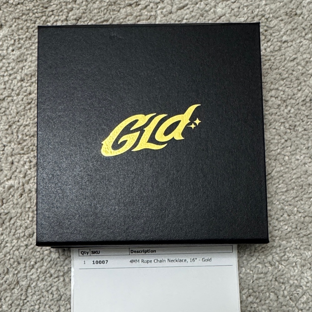 GLD 4MM Rope Chain 16in Necklace